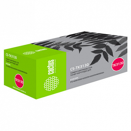 Тонер-картридж CACTUS (CS-TK3130) для KYOCERA FS-4200D/4300D/M3550idn, ресурс 25000 стр.