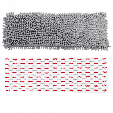 Швабра с флаундером 40 см, составной черенок 120 см, МОП микрофибра/абразив + МОП СИНЕЛЬ, PERKLIN (ПЕРКЛИН), 700987