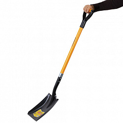 Лопата совковая стальная 23х28 см, ОБЩАЯ ДЛИНА 115 см, черенок стекловолокно, V-ручка, RABBITEX (РАББИТЕКС) "FIBERGLASS", 700484