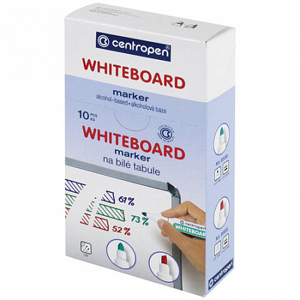 Маркер стираемый для белой доски ЧЕРНЫЙ, CENTROPEN "Dry-Wipe", 2,5 мм, 8559, 5 8559 0112