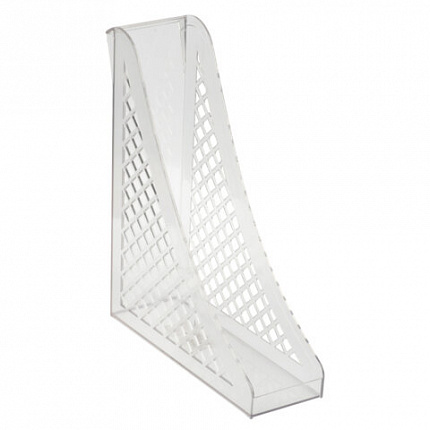 Лоток вертикальный для бумаг BRAUBERG ECO, 240х80х290 мм, сетчатый, прозрачный, 239016