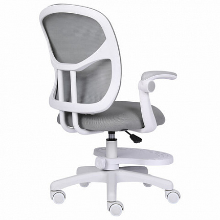 Кресло детское с подставкой для ног BRABIX "Toy MG-205", сетка/ткань TW, серое, 533153