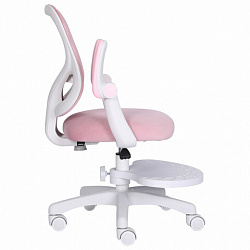 Кресло детское с подставкой для ног BRABIX "Sky MG-206", велюр, розовое, 533154