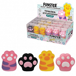 Точилка фигурная FUNSTER (ФАНСТЕР) "Лапка 1", 1 отверстие, ассорти, в дисплее, 274058