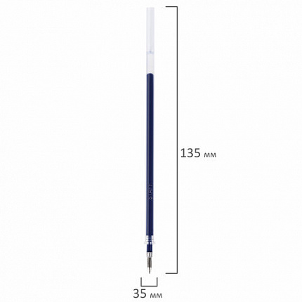 Стержни гелевые STAFF, 135 мм, НАБОР 10 шт. + 2 шт. в ПОДАРОК, СИНИЕ, стандартный узел 0,5 мм, линия письма 0,35 мм, 170410