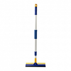 Окномойка LAIMA, алюминиевая телескопическая ручка 76-125 см, рабочая часть 25 см (стяжка, губка, ручка), для дома и офиса, 601493