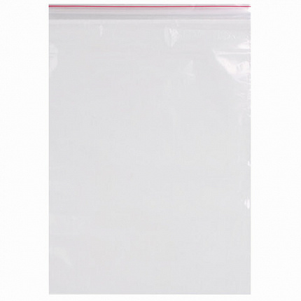 Пакеты с замком ZIP LOCK "зиплок", комплект 100 шт., 250х300 мм, ПВД, толщина 40 микрон, BRAUBERG, 606217