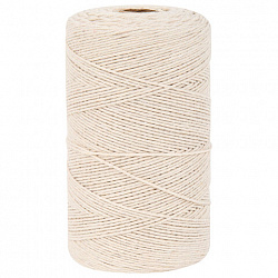 Шпагат хлопковый для прошивки документов, вязания, макраме, длина 500 м, диаметр 1,5 мм, BRAUBERG, 700362