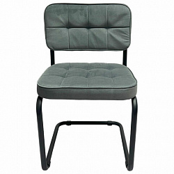 Стулья КОМПЛЕКТ 2 шт., РС14М, черный каркас, велюр, графит, разобранные