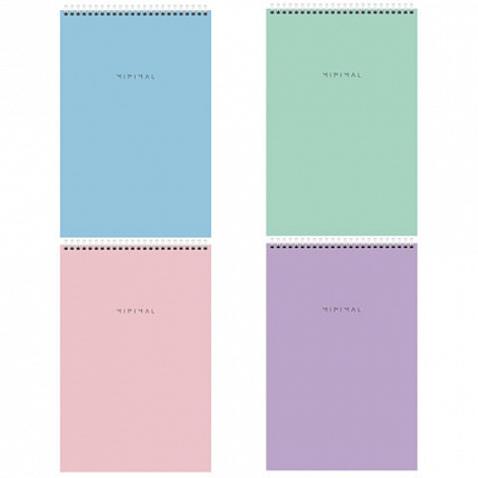 Блокнот БОЛЬШОЙ ФОРМАТ А4 198х297 мм, 80 л., гребень, подложка, клетка, BRAUBERG "Minimal Pastel", 116425