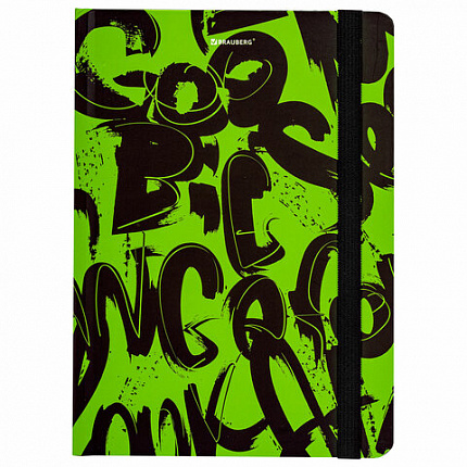 Блокнот с резинкой в клетку 96 л., А5 (145х203 мм), твердая обложка, BRAUBERG, "Calligraphy", 113721