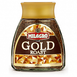 Кофе растворимый MILAGRO "Gold Roast" 190 г, стеклянная банка, сублимированный, 15003