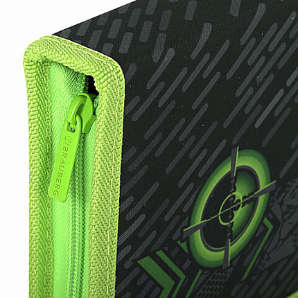 Пенал BRAUBERG, 1 отделение, 2 откидные планки, полиэстер, 21х14 см, "Gunsight", 271517