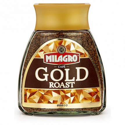 Кофе растворимый MILAGRO "Gold Roast" 190 г, стеклянная банка, сублимированный, 15003