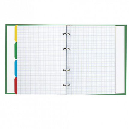 Тетрадь на кольцах А5 (175х215 мм), 240 листов, твердый картон, клетка, с разделителями, BRAUBERG, Авокадо, 404098