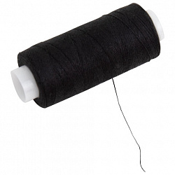 Нитки швейные 40 ЛШ, 200 м, полиэстер, НАБОР 20 шт., белый/черный, в ПОДАРОК иглы, DEVELIA (Девелиа), 609623