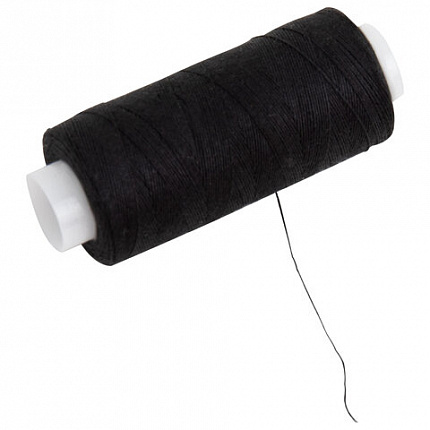Нитки швейные 40 ЛШ, 200 м, полиэстер, НАБОР 20 шт., белый/черный, в ПОДАРОК иглы, DEVELIA (Девелиа), 609623