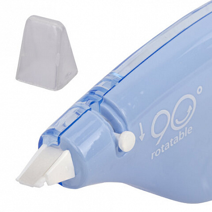 Корректирующая лента BRAUBERG PASTEL 5 мм х 12 м, вращающийся наконечник 90°, механизм перемотки, корпус голубой, блистер, 272488