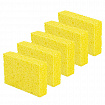 Губки для посуды 110х70х20 мм, ЦЕЛЛЮЛОЗНЫЕ, КОМПЛЕКТ 5 штук, желтые, LAIMA, 700259