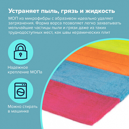 Насадка МОП плоская КОМПЛЕКТ 4 шт., УНИВЕРСАЛЬНАЯ для швабр 38-42 см (ТИП К), микрофибра, LAIMA, 607459