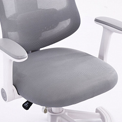 Кресло детское с подставкой для ног BRABIX KIDS "MG-215", сетка/ткань TW, серое, 533313