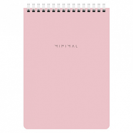 Блокнот А5 146х206 мм, 60 л., гребень, картон, жесткая подложка, клетка, BRAUBERG "Minimal Pastel", 116427