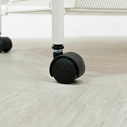 Этажерка офисно-бытовая "Ладья-33КС", 650х450х300 мм, 2 яруса + столик, металл, белая, Э 356 Б