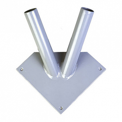 Кронштейн настенный для флагов на два древка, три точки крепления, металл, шк.40184