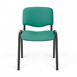 Стул для персонала и посетителей "ИЗО", черный каркас, ткань зеленая, В-27/С-34