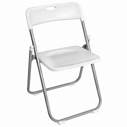 Стул складной BRABIX "Golf Lite CF-017", серебристый каркас, пластик белый, 532896
