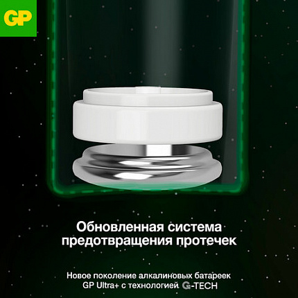 Батарейки КОМПЛЕКТ 2 шт., GP Ultra Plus G-Tech, AAA (LR03), алкалиновые, мизинчиковые, 24AUPA21-2CRSB2