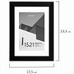 Рамка 15х21 см с паспарту 10х15 см небьющаяся, багет 20 мм, пластик, BRAUBERG "New Age", черная, 391273