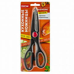 Ножницы кухонные DASWERK (ДАСВЕРК), 210 мм, с орехоколом, зазубренные, 608905