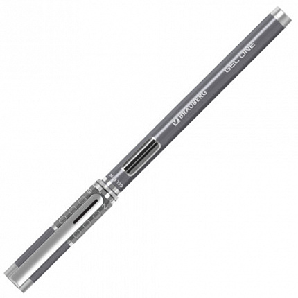 Ручка гелевая BRAUBERG "GEL ONE", ЧЕРНАЯ, стандартный узел 0,5 мм, линия письма 0,35 мм, 144037