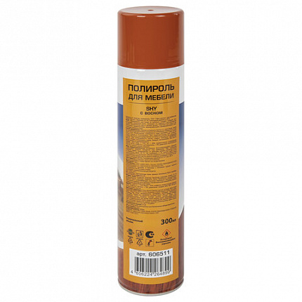 Полироль для мебели LAIMA "Антипыль" с воском и антистатиком, 300 мл, аэрозоль, 606511