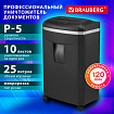 Уничтожитель (шредер) BRAUBERG PROFESSIONAL CM-1025m, "Heavy Duty", 5 уровень секретности, 2х15 мм, 10 листов, корзина 25 литров, 533128