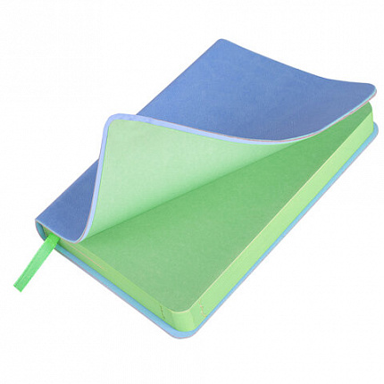 Ежедневник недатированный МАЛЫЙ 100х150 мм А6 BRAUBERG "Metropolis Mix", под кожу, 136 л., голубой, 113307