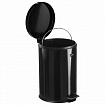 Ведро мусорное с педалью 20 литров "Classic", ЧЕРНОЕ ГЛЯНЦЕВОЕ, металлическое, со съемным внутренним ведром, LAIMA, 604945