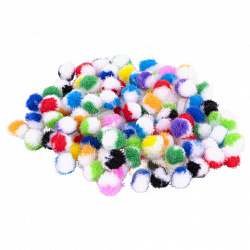 Помпоны для творчества, многоцветные, 8 мм, 100 шт., ОСТРОВ СОКРОВИЩ, 661428