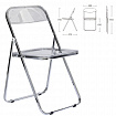 Стул складной прозрачный BRABIX "Style CF-015", хромированный каркас, пластик, 533250