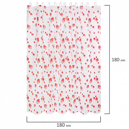 Шторка для ванной PEVA, 180х180 см, кольца в комплекте, дизайн ассорти, МОРЕ, WBZ (ВБЗ), 700069