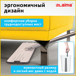 Комплект для уборки: швабра, ведро 11 л/9 л двухкамерное с отжимом, насадка МОП (кармашки с двух сторон) PRO CLEAN, LAIMA, 607979