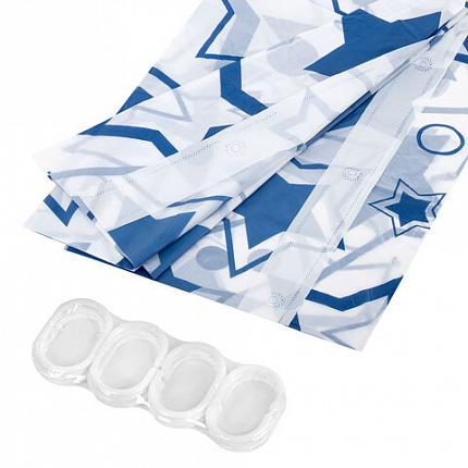 Шторка для ванной PEVA, 180х180 см, кольца в комплекте, дизайн ассорти, УЗОРЫ, WBZ (ВБЗ), 700068