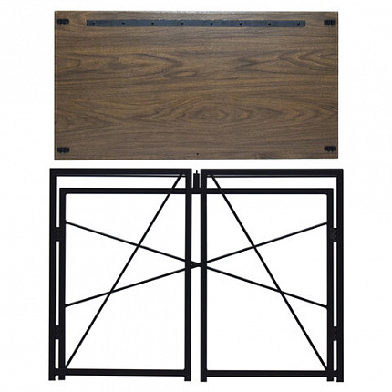 Стол на металлокаркасе BRABIX "LOFT CD-002", 1000х500х750 мм, складной, цвет морёный дуб, 641212