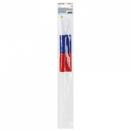 Флаг России ручной 20х30 см, без герба, с флагштоком, BRAUBERG/STAFF, 550181