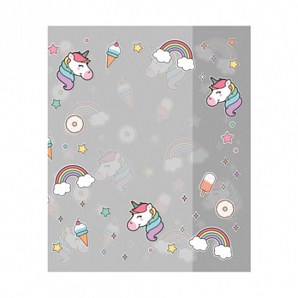 Обложки "UNICORN" для тетрадей и дневников, КОМПЛЕКТ 10 шт, ПЛОТНЫЕ, 210*350 мм, 110 мкм, FUNSTER, 274084