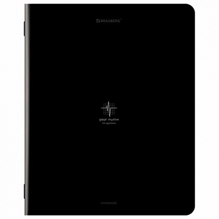 Тетрадь А5, 48 л., BRAUBERG, скоба, клетка, SoftTouch, "Ритм", (микс в спайке), 405331