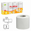 Бумага туалетная бытовая, спайка 8 шт., 2-х слойная, (8х19 м), LAIMA, белая, 126905