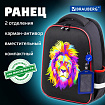 Ранец BRAUBERG FIT, 2 отделения, "Разноцветный лев", 38х27х14 см, 270618