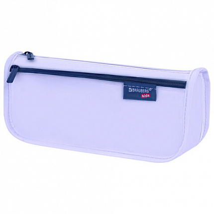Пенал мягкий BRAUBERG KIDS, 2 отделения, полиэстер, "Pastel purple", 22x10x6 см, 273550